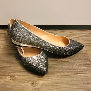 Pointed flats ombre glitter